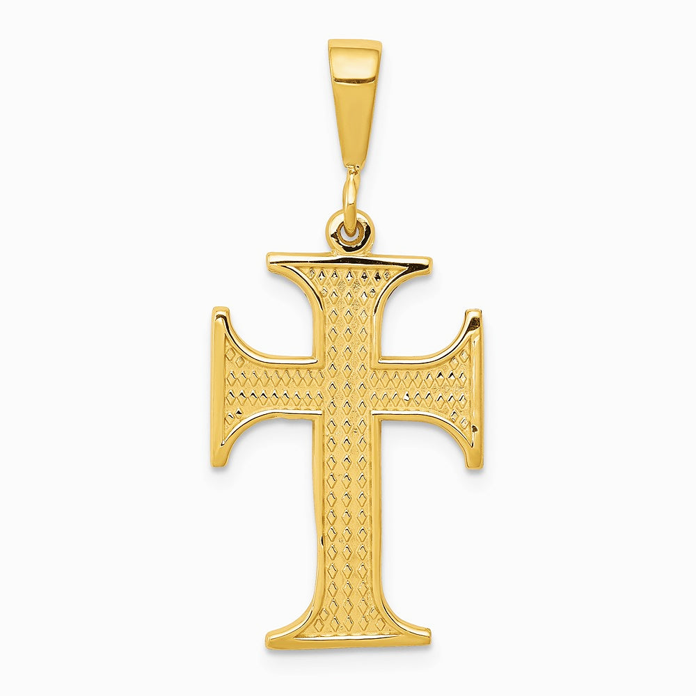 10K / 14K Yellow Gold Cross Charm - Product Photo
