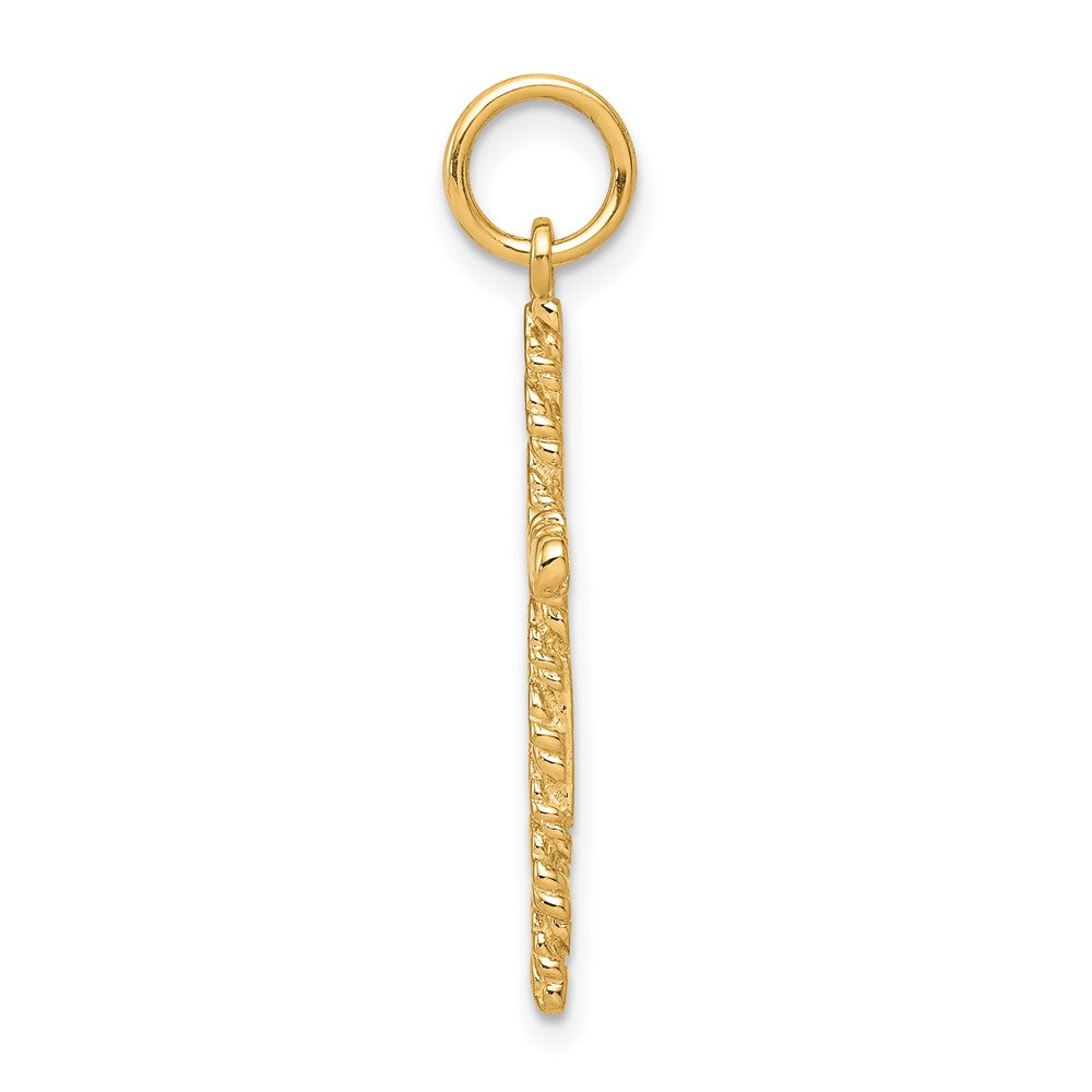 10K Yellow Gold Nugget Cross Charm - Product Photo