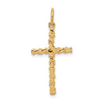 10K Yellow Gold Nugget Cross Charm - Product Photo