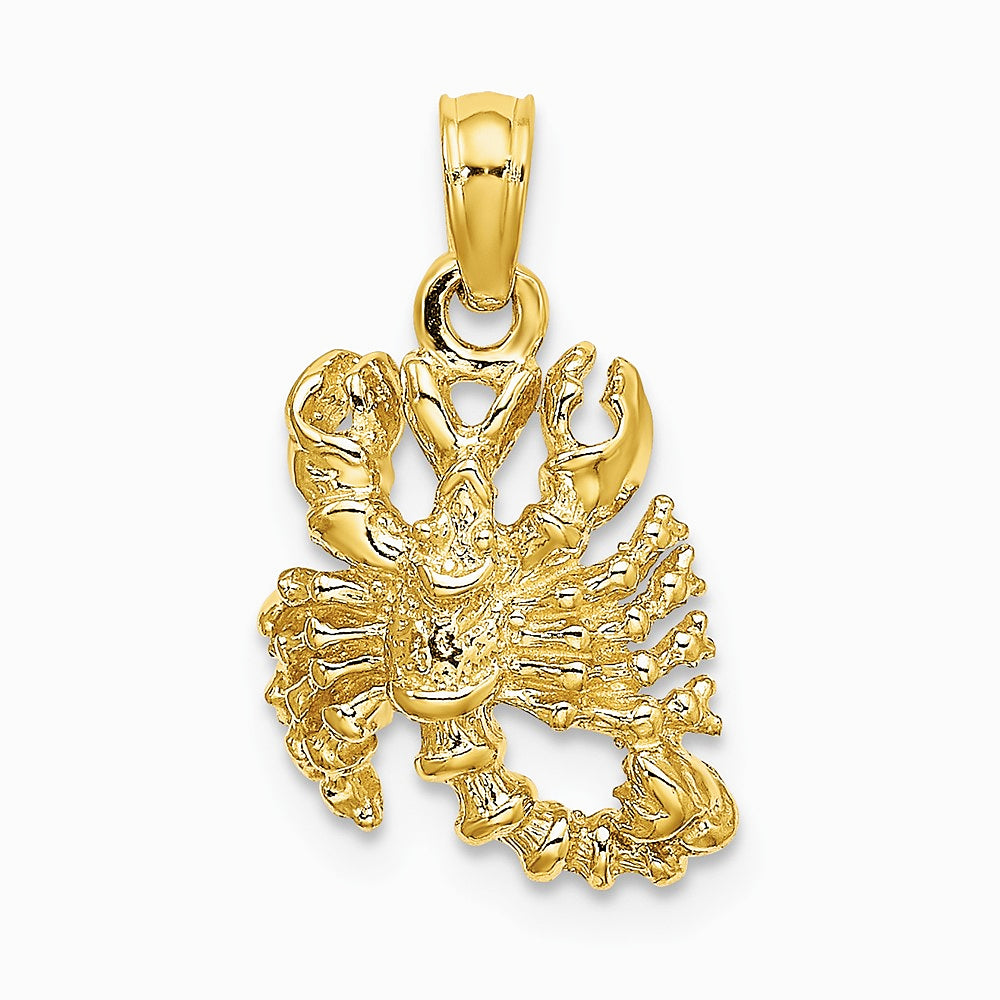 10K / 14K Yellow Gold 3-D Scorpio Zodiac Pendant