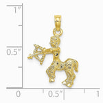 10K / 14K Yellow Gold 3-D Sagittarius Zodiac Pendant - Product Photo