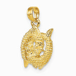 10K / 14K Yellow Gold 3-D Pisces Zodiac Pendant - Product Photo