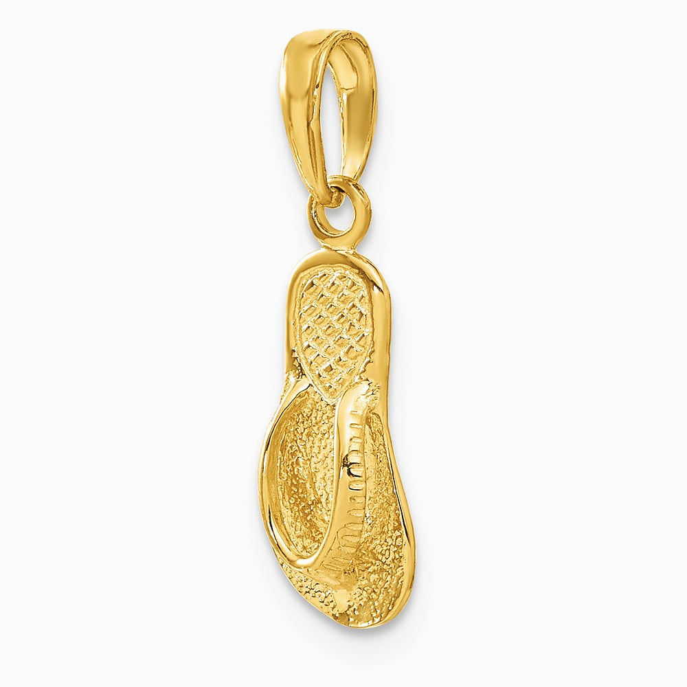 10K / 14K Yellow Gold Single Flip-Flop Pendant - Product Photo