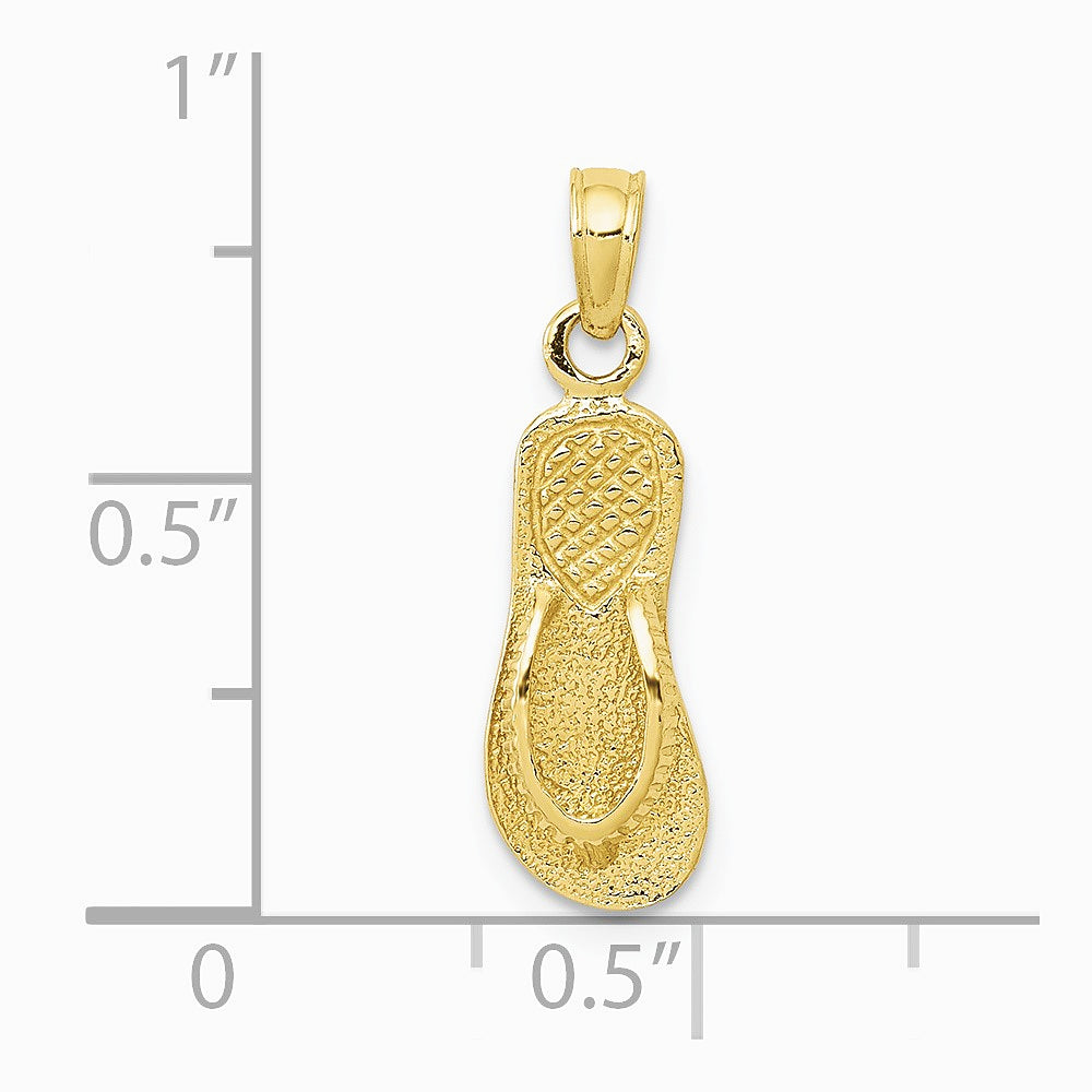 10K / 14K Yellow Gold Single Flip-Flop Pendant - Product Photo
