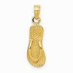 10K / 14K Yellow Gold Single Flip-Flop Pendant - Product Photo
