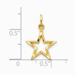 10K Yellow Gold Diamond-Cut Flat Back Star Charm - Product Photo