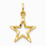 10K Yellow Gold Diamond-Cut Flat Back Star Charm - Product Photo