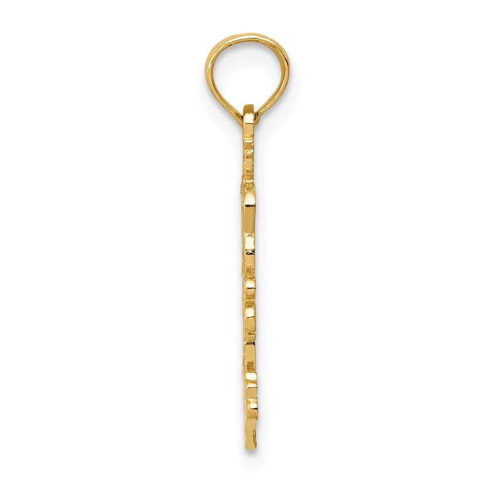 10K / 14K Yellow Gold Double Palm Trees Pendant - Product Photo