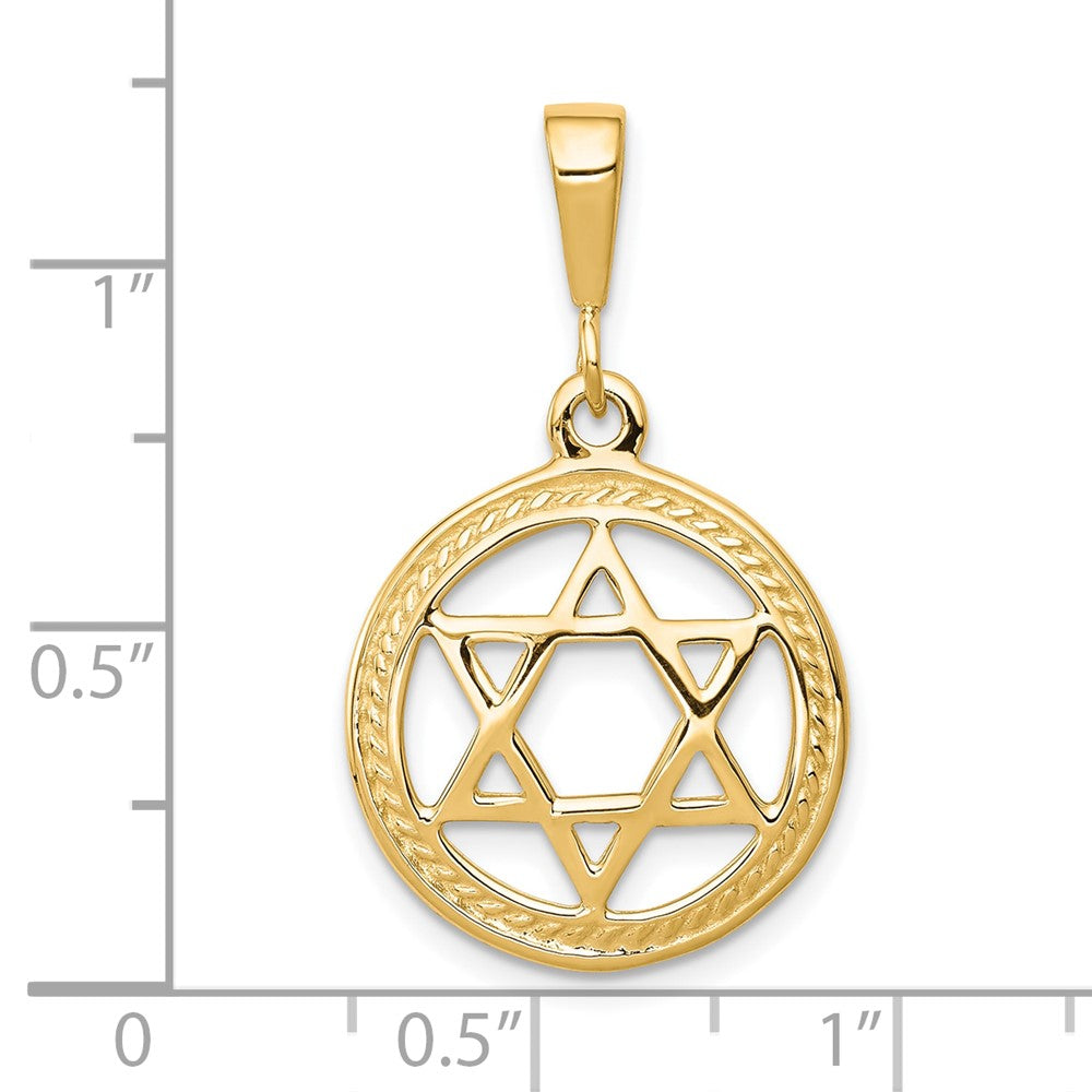 10K Yellow Gold Star Of David Charm - Product Photo