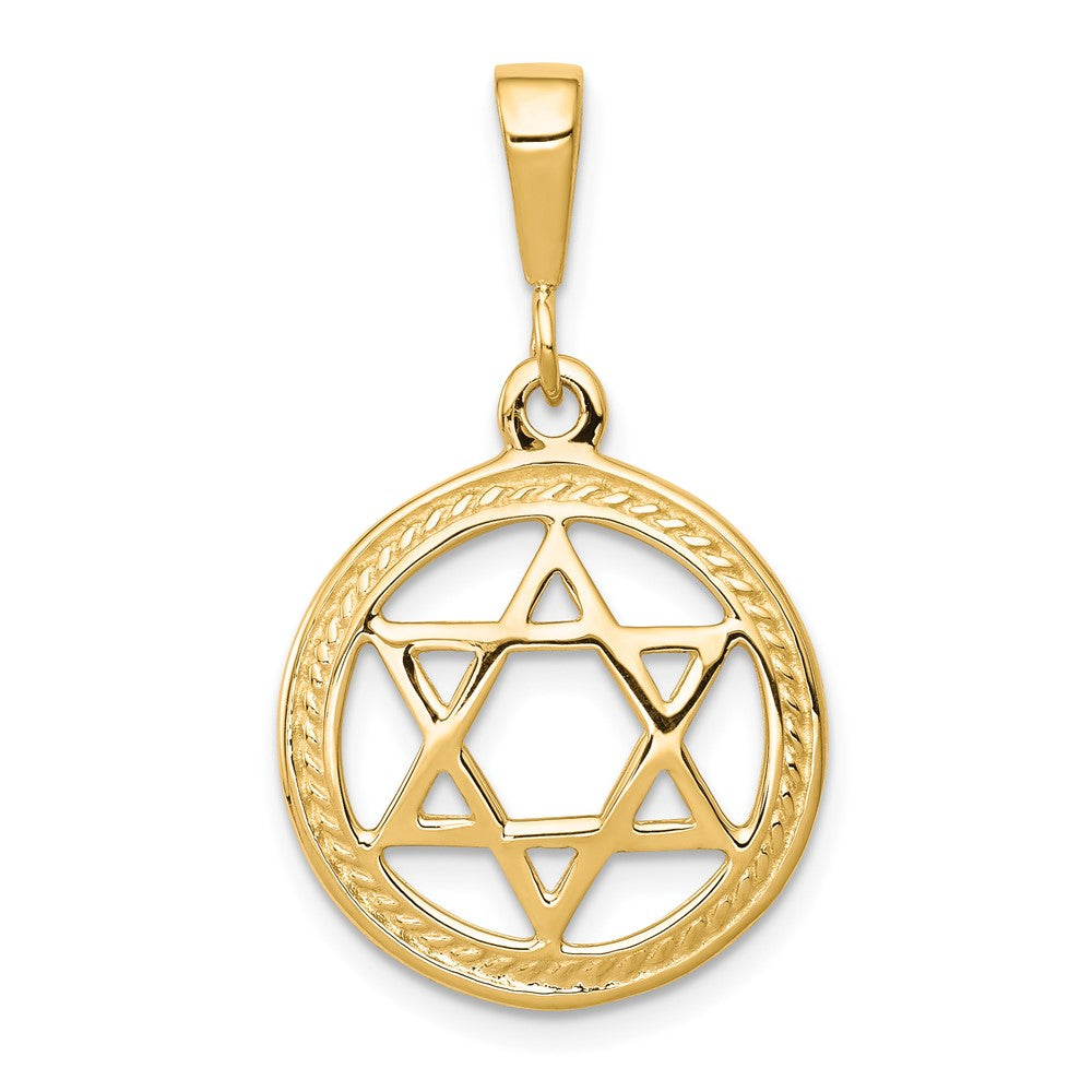 10K Yellow Gold Star Of David Charm - Product Photo