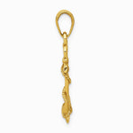 10K / 14K Yellow Gold 3-D Anchor with Shackle and Entwined Rope Pendant - Product Photo