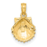 10K / 14K Yellow Gold Scallop Shell Pendant - Product Photo
