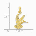 10K / 14K Yellow Gold Hummingbird Charm - Product Photo