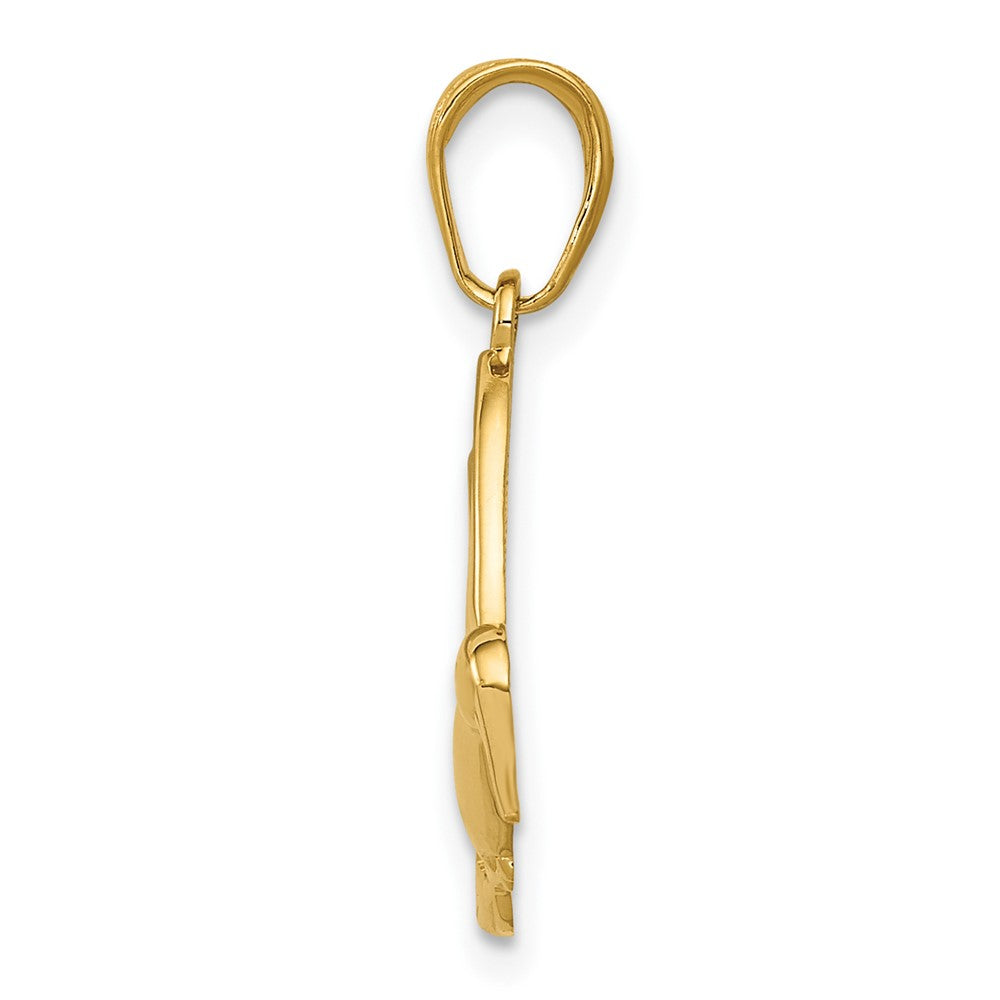 10K / 14K Yellow Gold Hummingbird in Flight Pendant - Product Photo