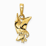 10K / 14K Yellow Gold Eagle Landing Pendant - Product Photo
