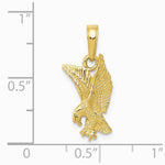 10K / 14K Yellow Gold Eagle Landing Pendant - Product Photo