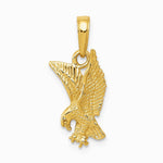 10K / 14K Yellow Gold Eagle Landing Pendant - Product Photo