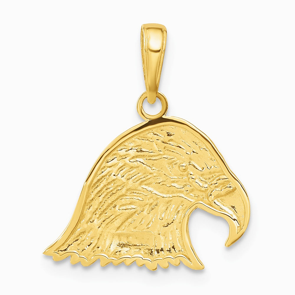 10K / 14K Yellow Gold Eagle Head Pendant - Product Photo