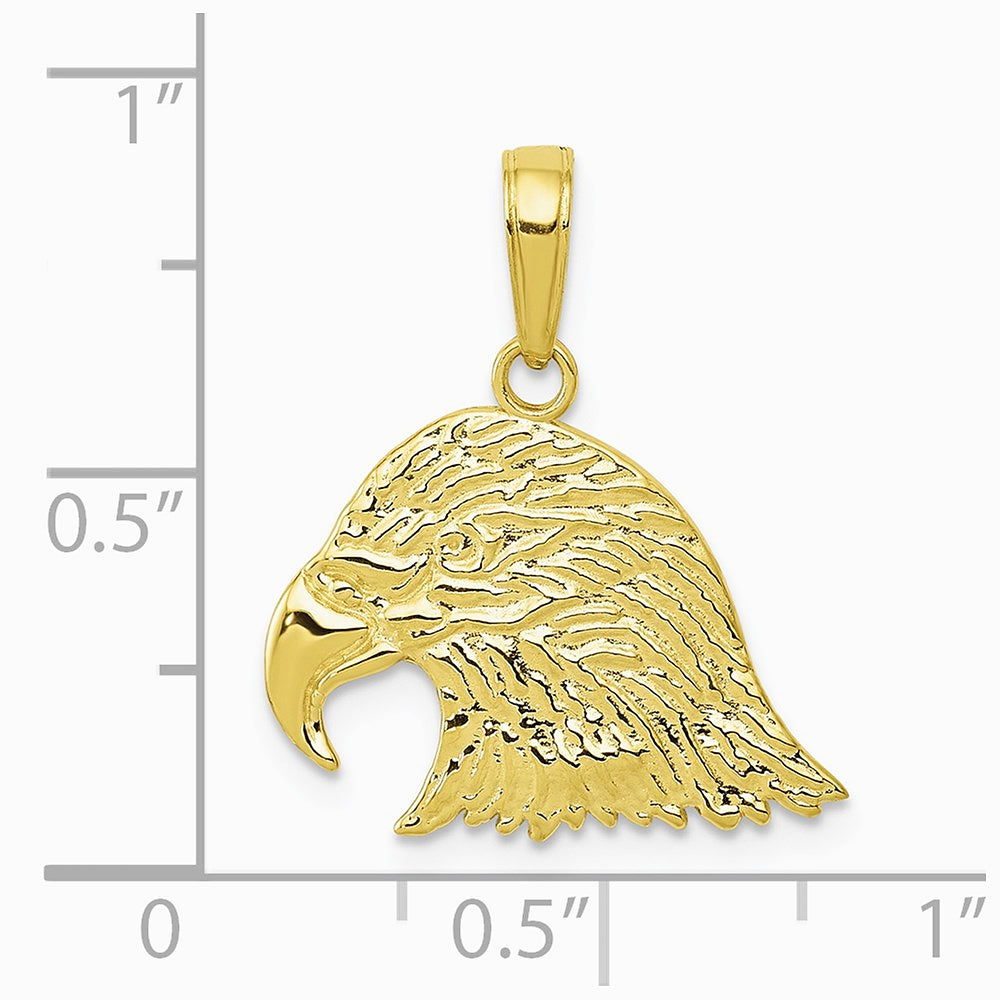 10K / 14K Yellow Gold Eagle Head Pendant - Product Photo