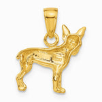 10K / 14K Yellow Gold Chihuahua Dog Pendant - Product Photo
