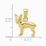 10K / 14K Yellow Gold Chihuahua Dog Pendant - Product Photo