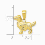 10K / 14K Yellow Gold Springer Spaniel Dog Pendant - Product Photo