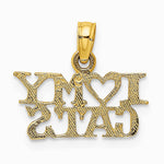 10K / 14K Yellow Gold I HEART MY CATS Charm - Product Photo