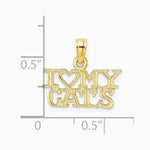 10K / 14K Yellow Gold I HEART MY CATS Charm - Product Photo