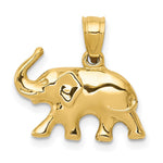 10K / 14K Yellow Gold 3-D Elephant Pendant - Product Photo