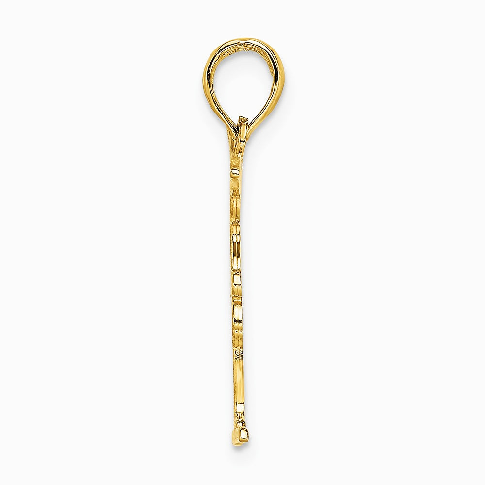 10K / 14K Yellow Gold Gymnastics Floor Pendant - Product Photo