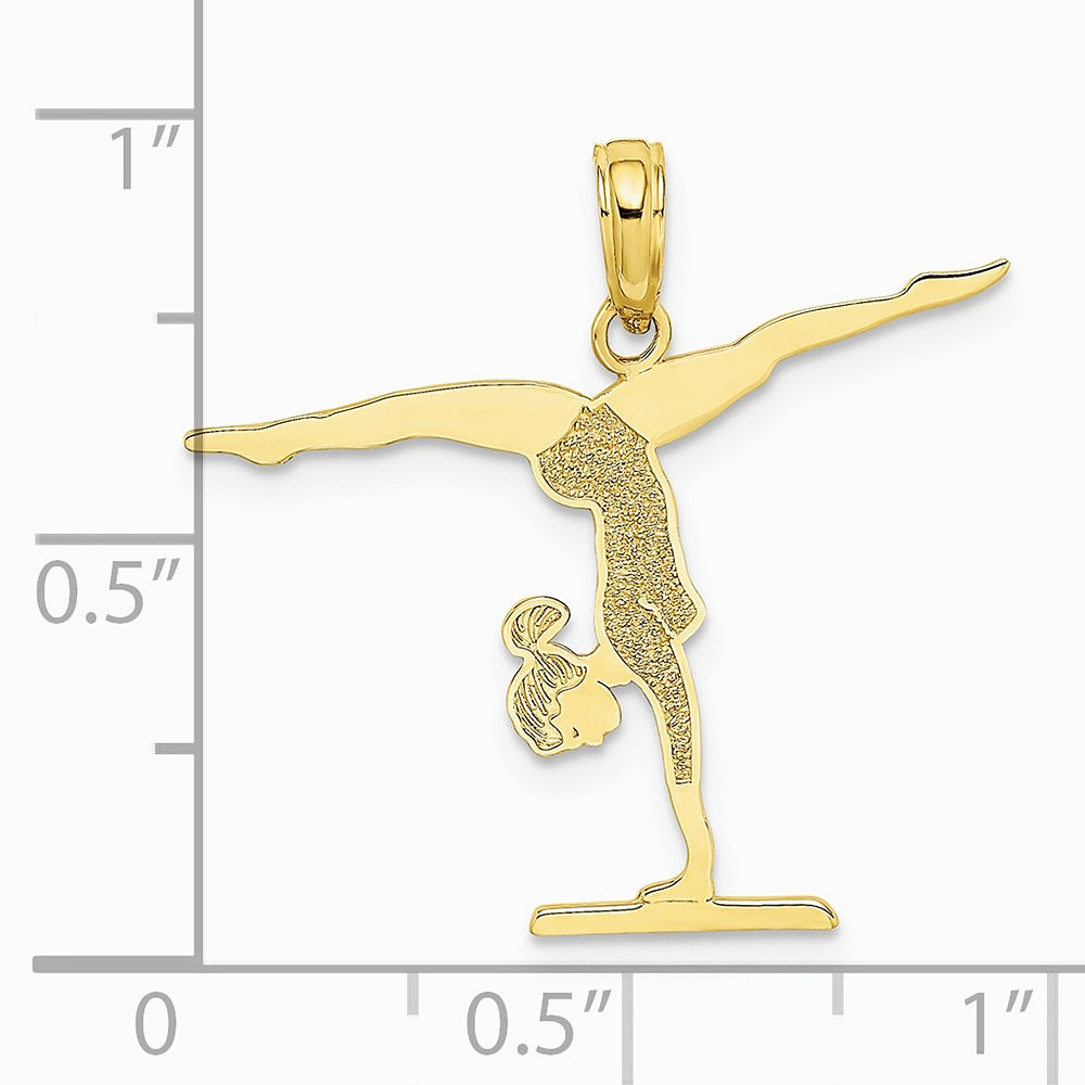10K / 14K Yellow Gold Gymnastics Floor Pendant - Product Photo