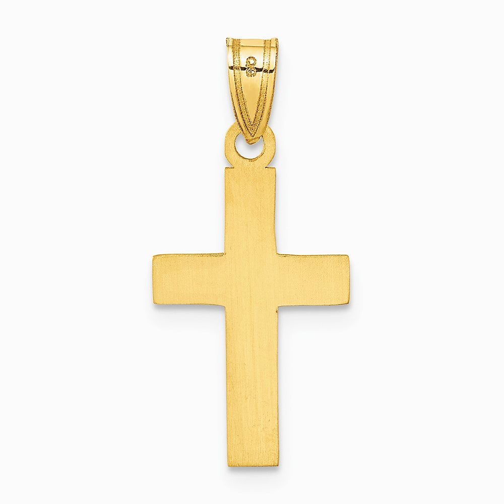 10K / 14K Yellow Gold Polished Cross Charm - Product Photo