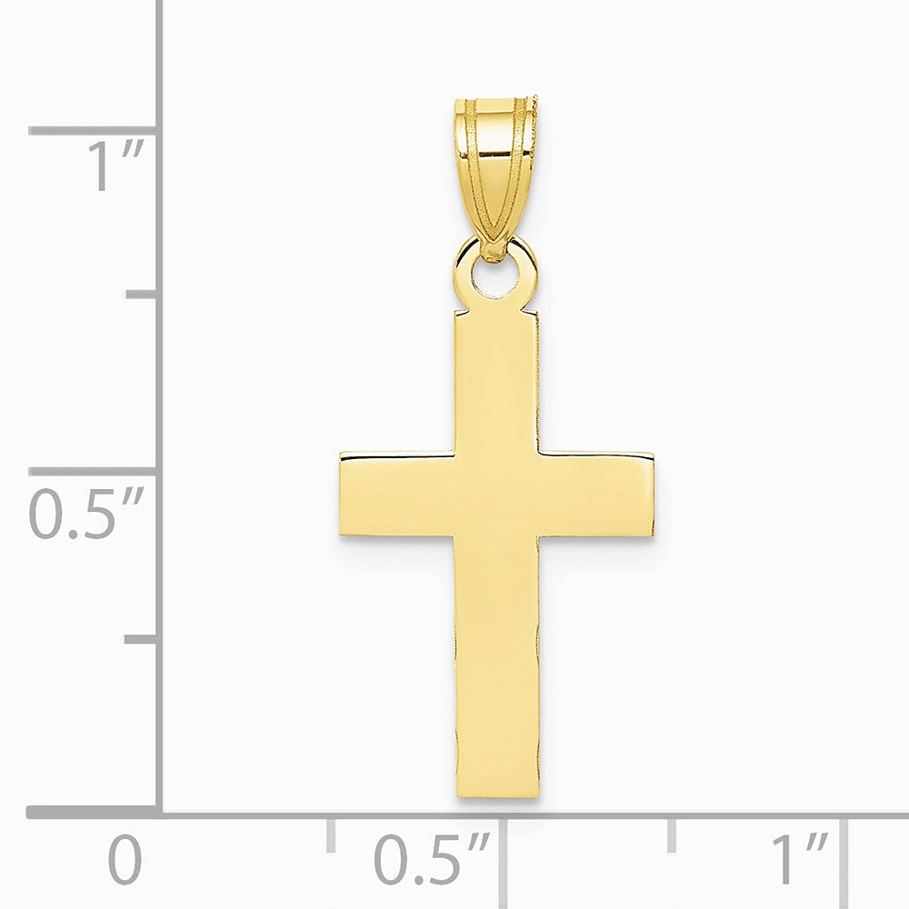 10K / 14K Yellow Gold Polished Cross Charm - Product Photo