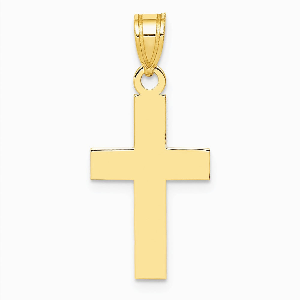 10K / 14K Yellow Gold Polished Cross Charm