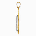 10K / 14K Two-tone Diamond-cut Mariner's Cross Pendant - Product Photo