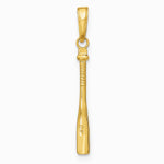 10K / 14K Yellow Gold 3-D Baseball Bat Pendant - Product Photo