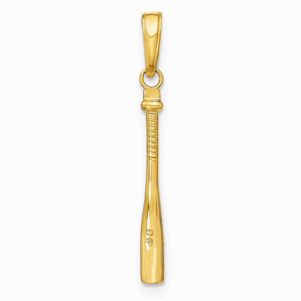 10K / 14K Yellow Gold 3-D Baseball Bat Pendant - Product Photo