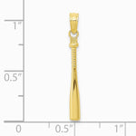 10K / 14K Yellow Gold 3-D Baseball Bat Pendant - Product Photo