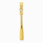 10K / 14K Yellow Gold 3-D Baseball Bat Pendant - Product Photo