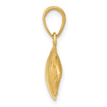 10K / 14K Yellow Gold Football Profile Pendant - Product Photo
