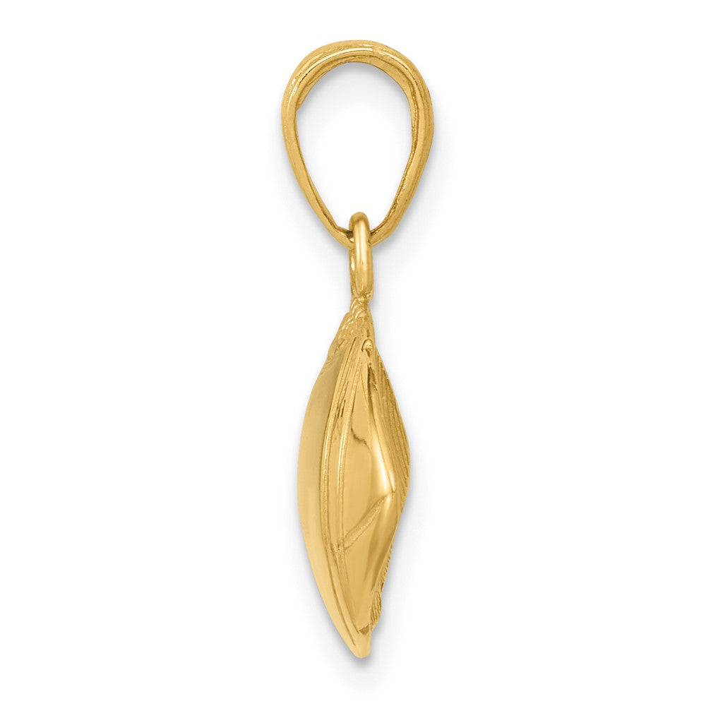 10K / 14K Yellow Gold Football Profile Pendant - Product Photo