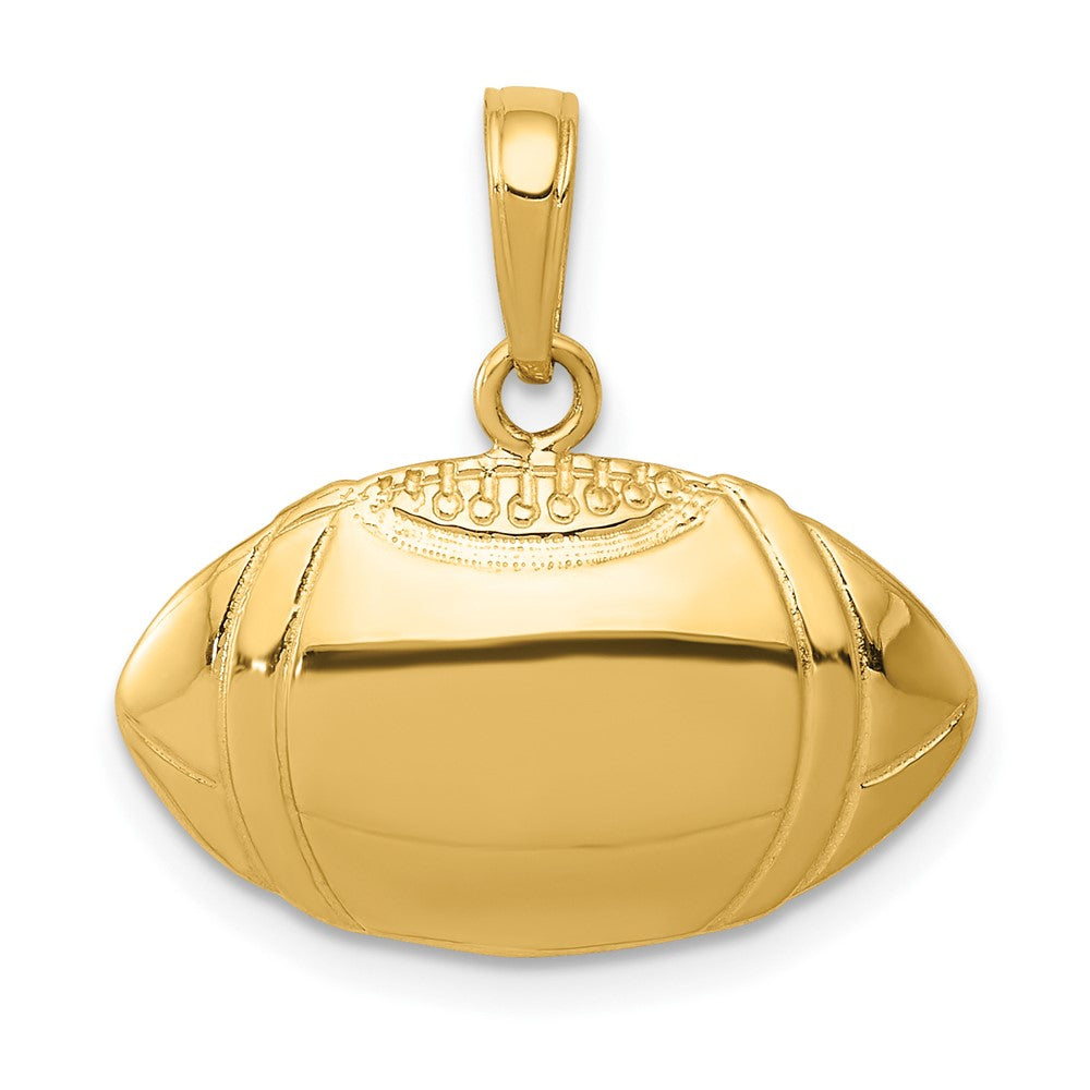 10K / 14K Yellow Gold Football Profile Pendant - Product Photo
