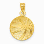10K / 14K Yellow Gold Basketball Pendant - Product Photo