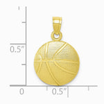 10K / 14K Yellow Gold Basketball Pendant - Product Photo