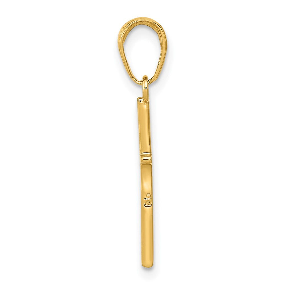 10K / 14K Yellow Gold Polished Cross Pendant - Product Photo