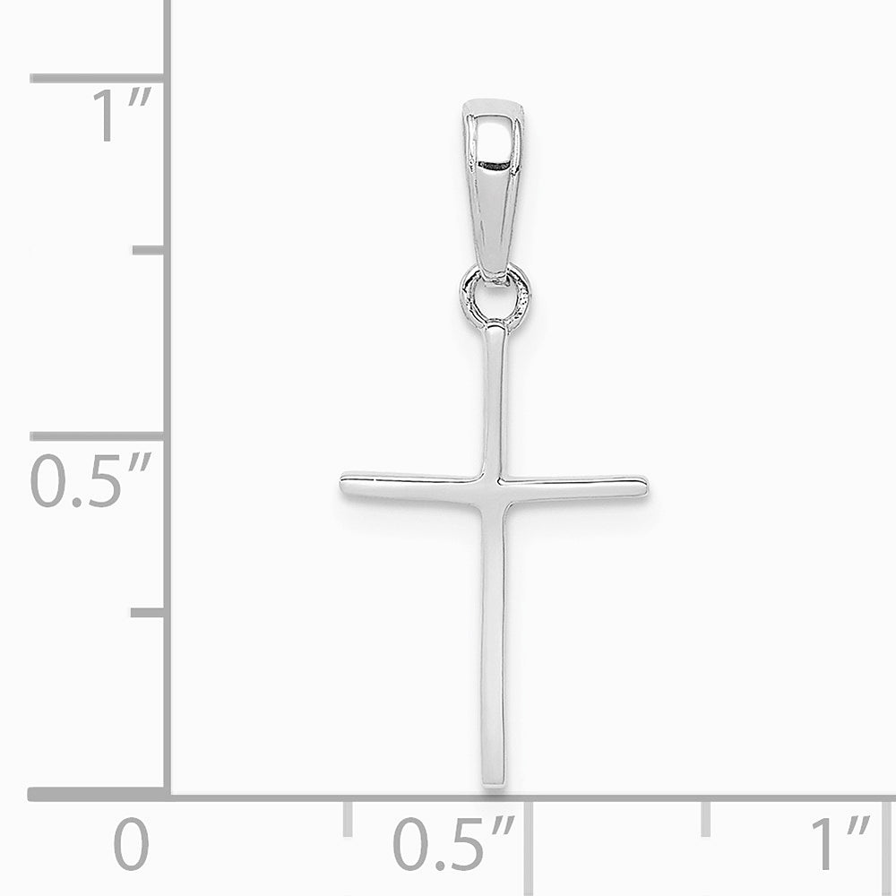 10K / 14K White Gold 10KW Polished Cross Pendant - Product Photo