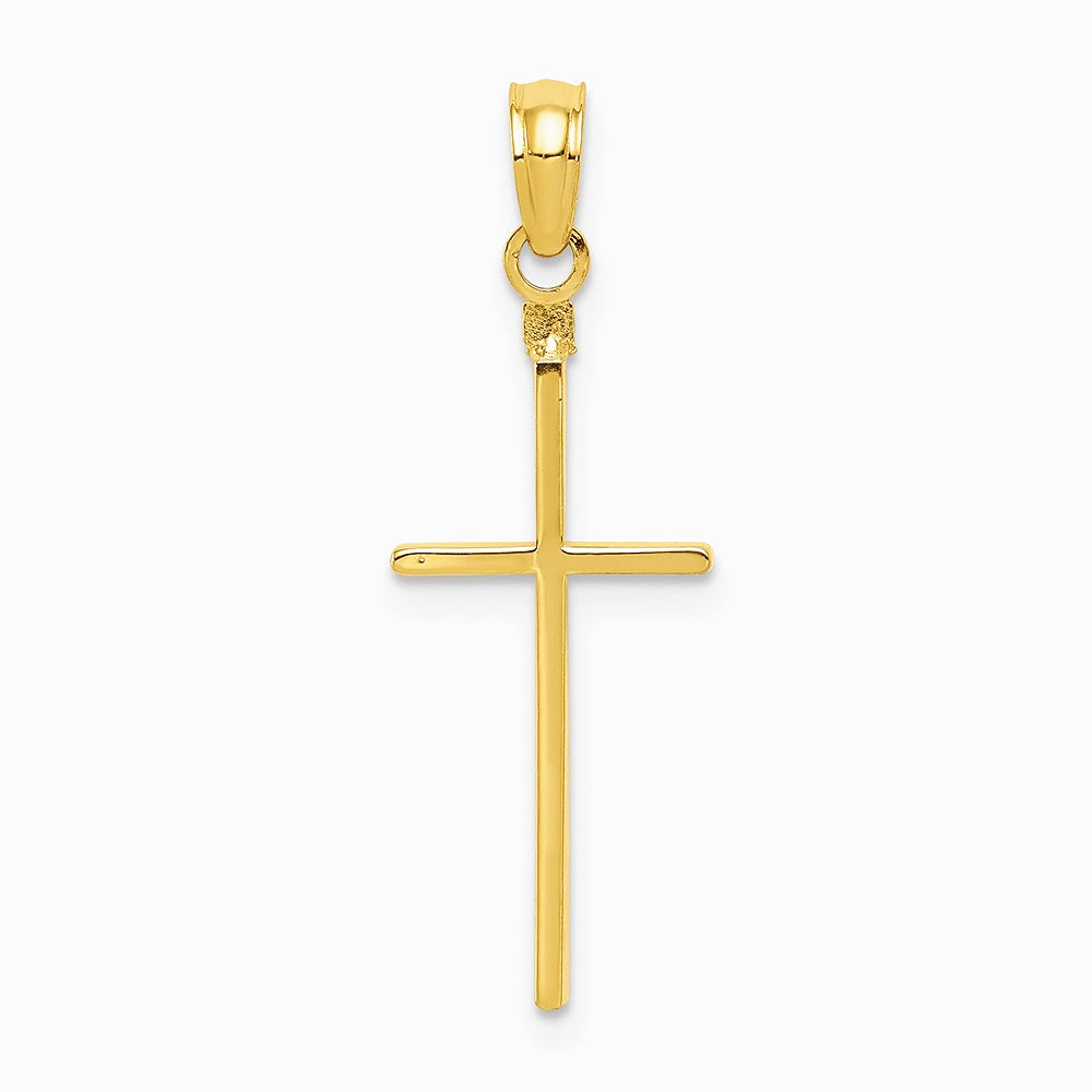 10K / 14K Yellow Gold Polished Cross Pendant - Product Photo