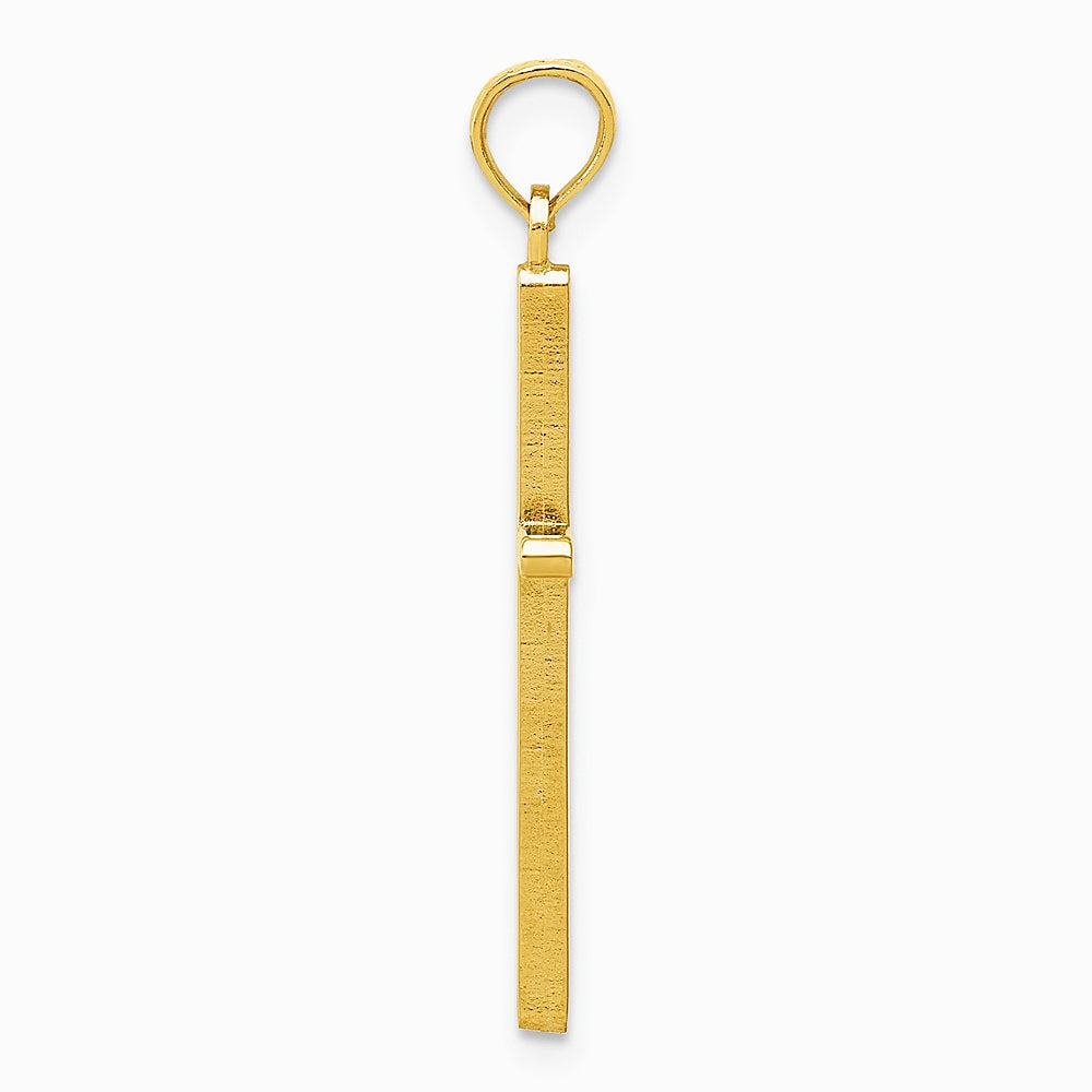 10K / 14K Yellow Gold Polished Cross Pendant - Product Photo