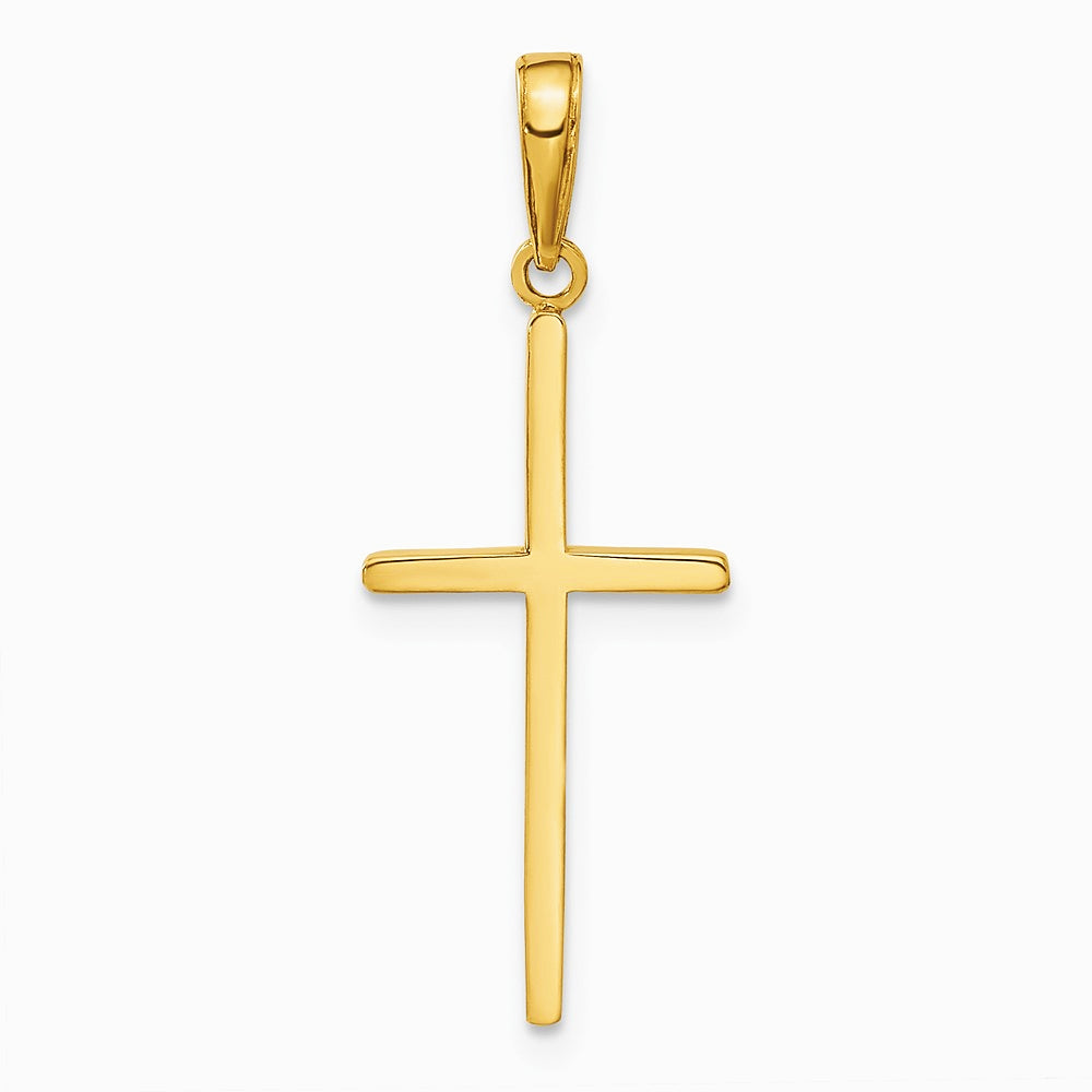 10K / 14K Yellow Gold Polished Cross Pendant - Product Photo