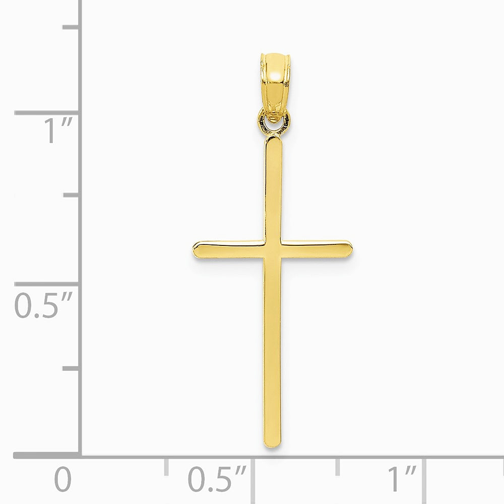 10K / 14K Yellow Gold Polished Cross Pendant - Product Photo